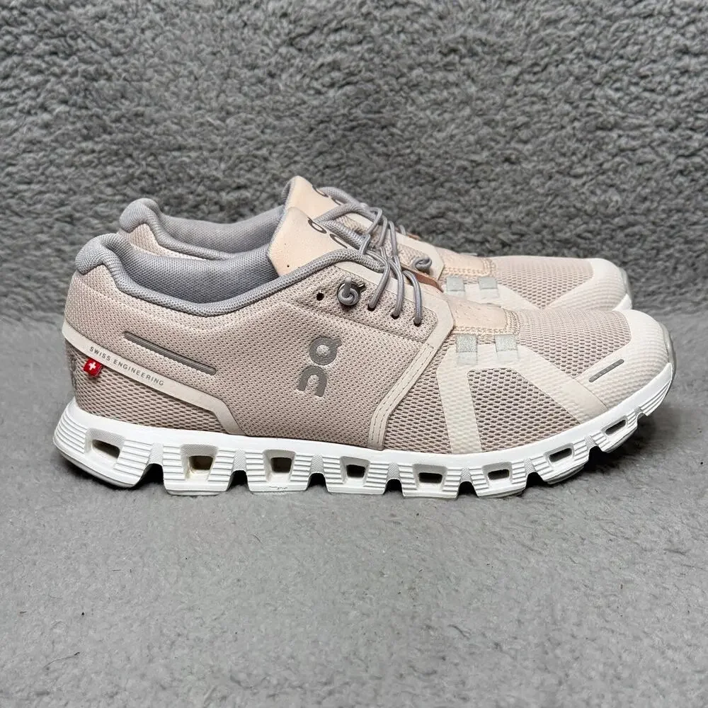 On Cloud 5 Womens Size 7.5 Running Shoes Sneakers Shell Pink White 59.98153